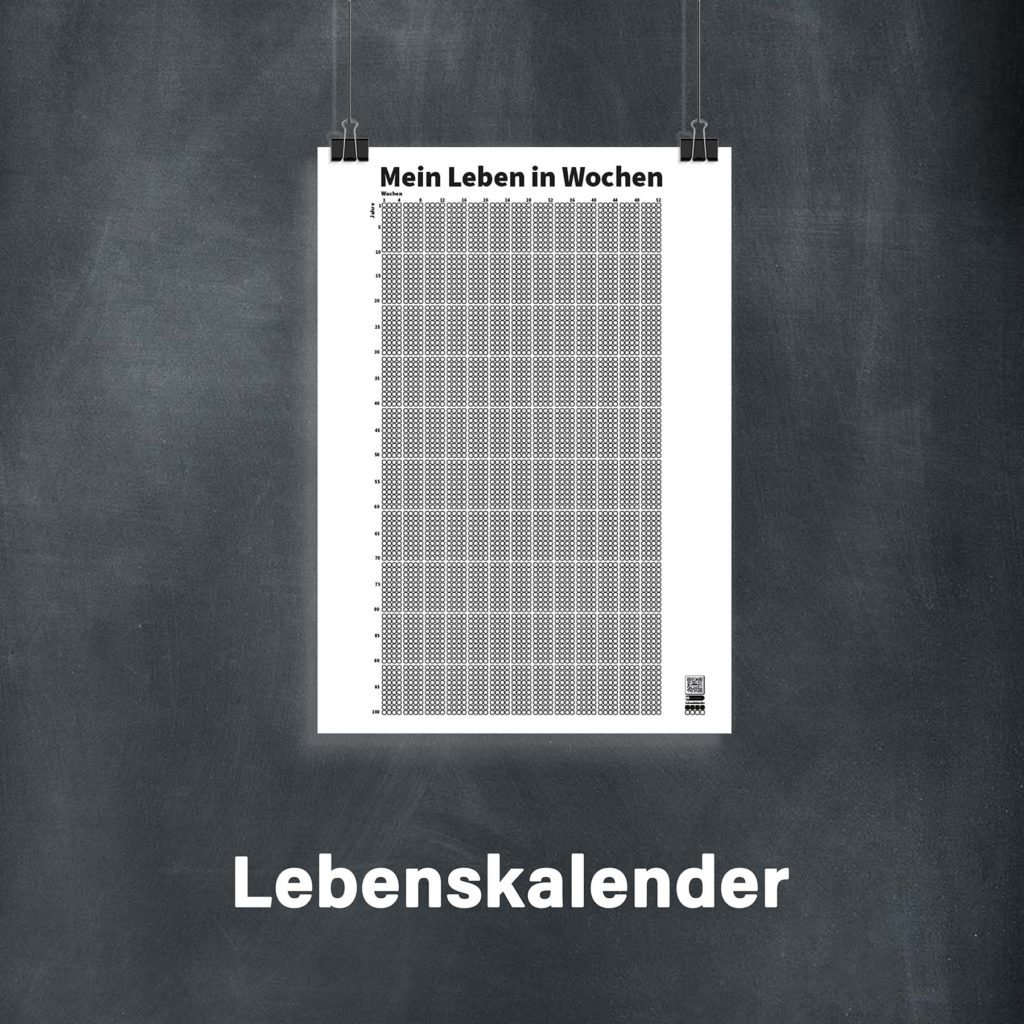 Lebenskalender - Leben in Wochen - Poster  Leinwand  Aluplatte kaufen