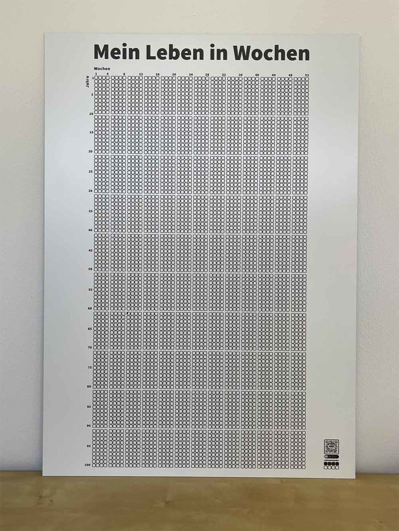 Lebenskalender - Leben in Wochen - Poster | Leinwand | Aluplatte kaufen