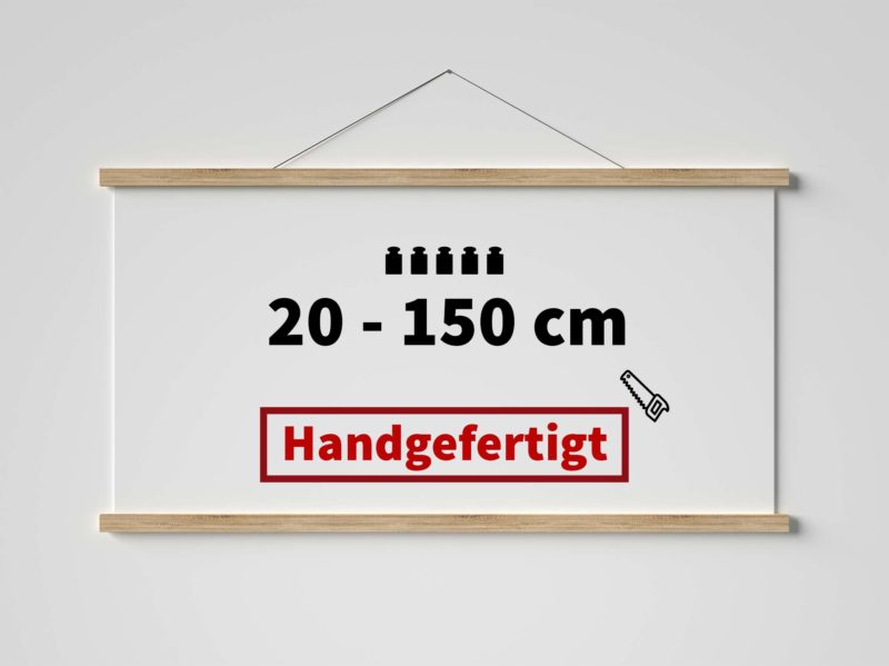 Handgefertigte Posterleisten in verschiedenen Größen und starker Magnetfunktion für einen sicheren Halt